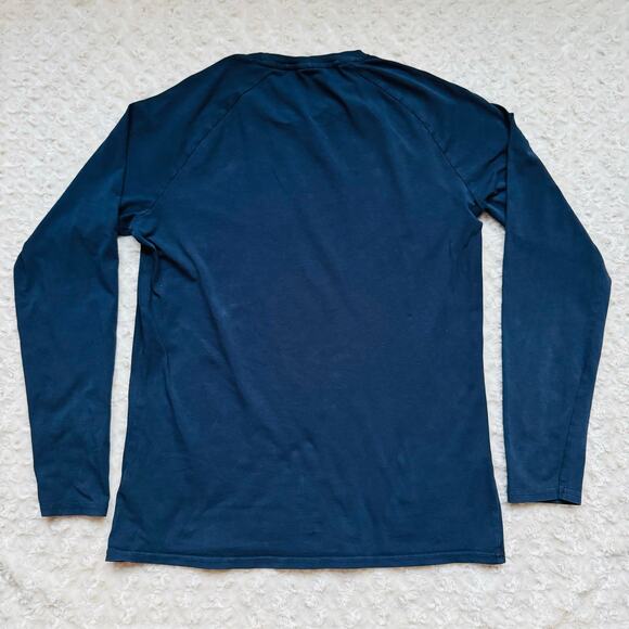 Gymshark Mens Apollo Navy Blue Long Sleeve Cotton Spandex Tee Shirt Medium - Picture 6 of 7